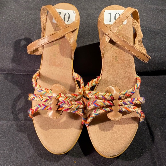 Reba Platform Wedge Sandals Size 10 - Picture 3 of 8